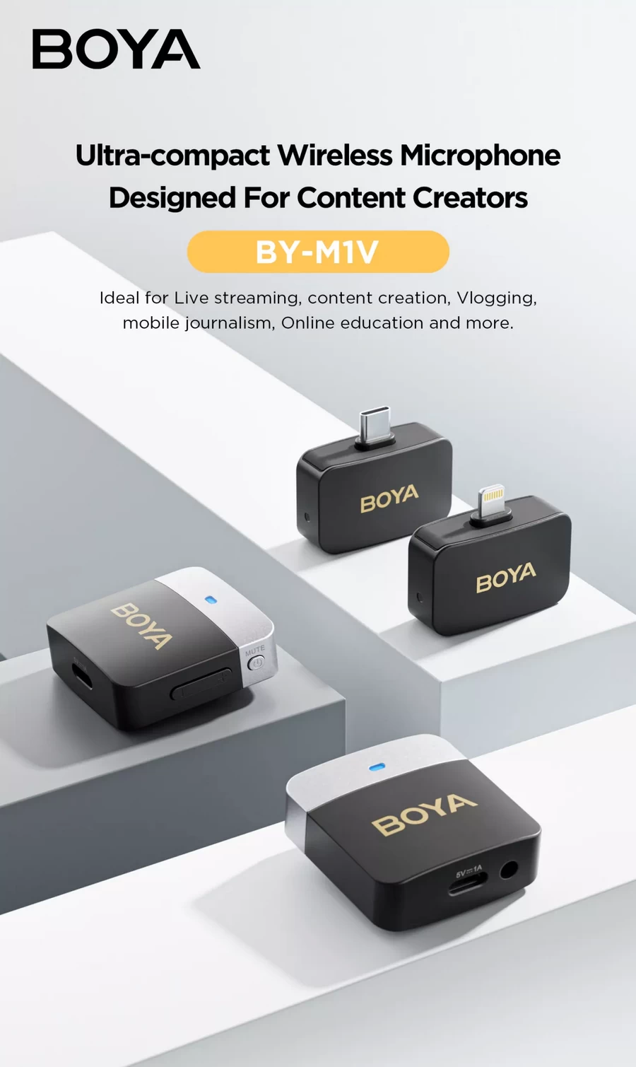 Boya BY-M1V5 / BY-M1V6 For (Lightning) Wireless Microphone by  in  - EC MALL