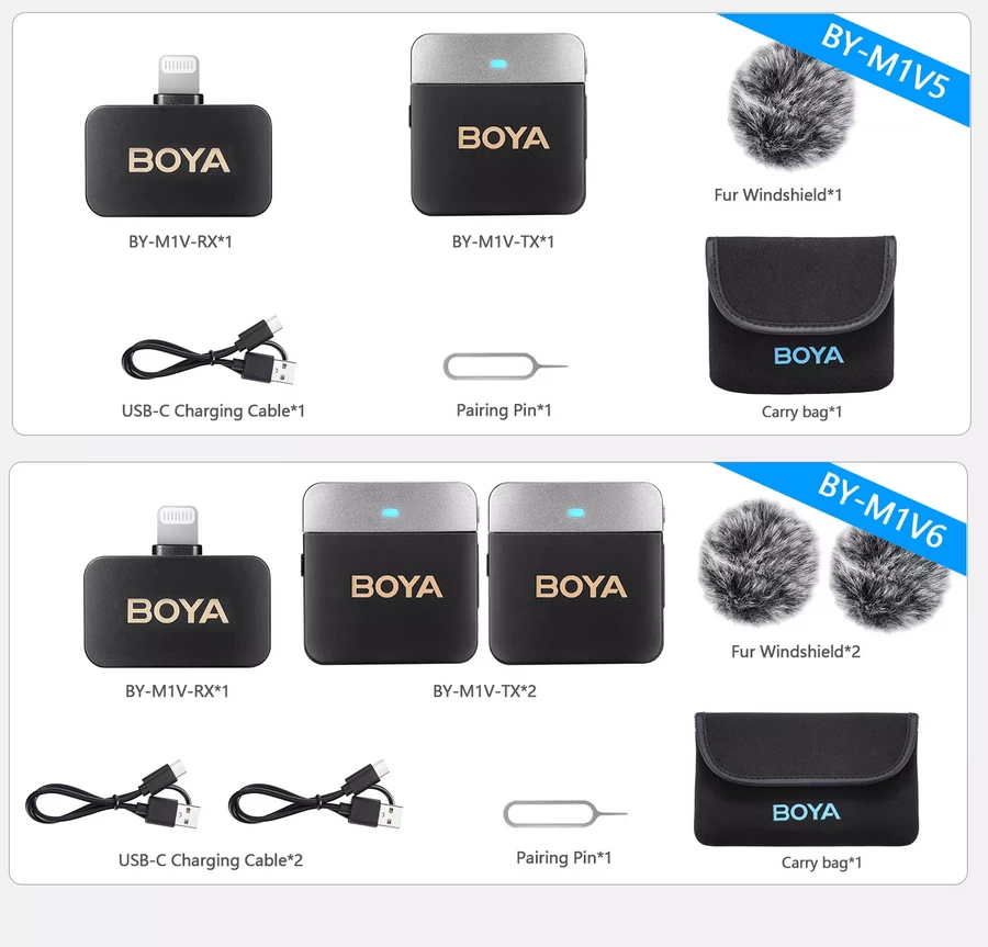 Boya BY-M1V5 / BY-M1V6 For (Lightning) Wireless Microphone by  in  - EC MALL