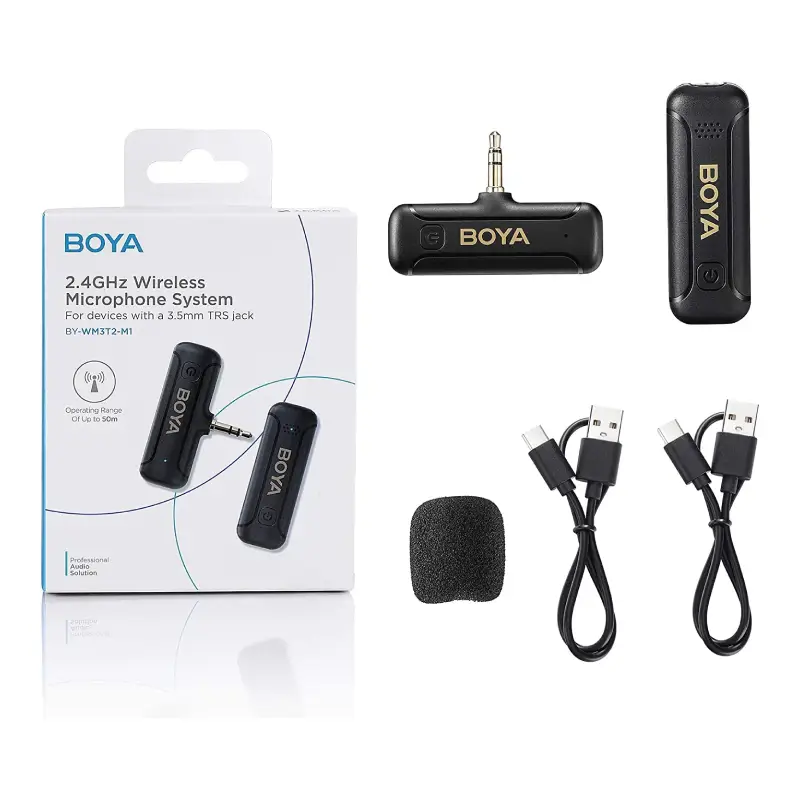 Boya BY-WM3T2-M1 / BY-WM3T2-M2 Mini 2.4GHz Wireless Microphone by  in  - EC MALL
