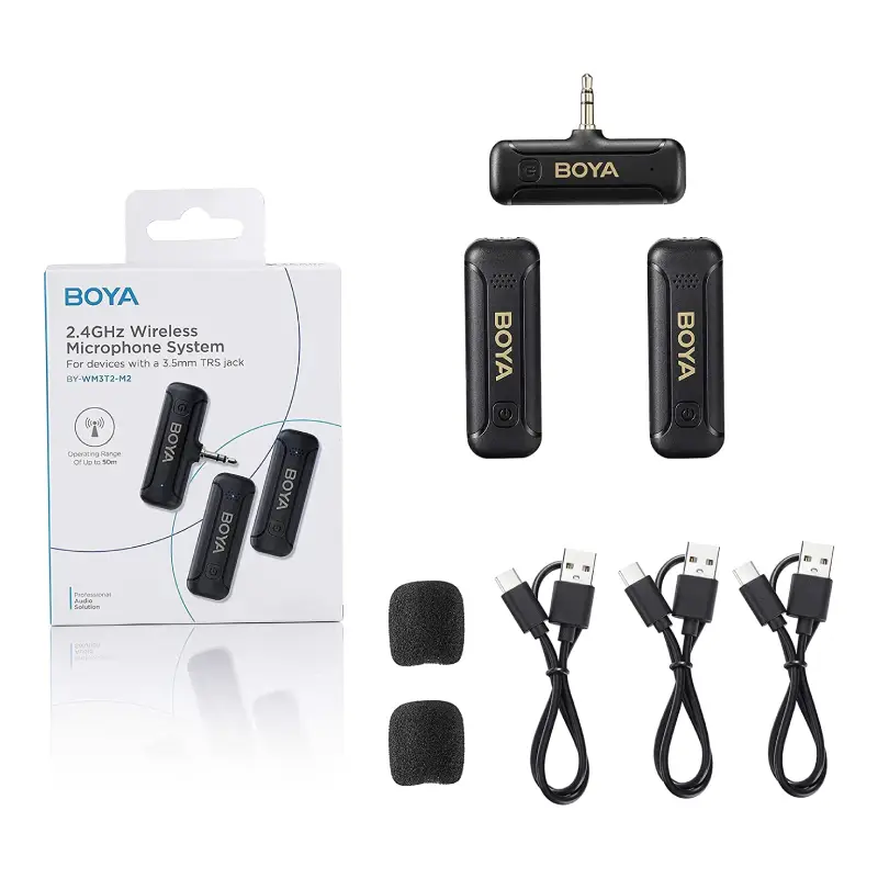 Boya BY-WM3T2-M1 / BY-WM3T2-M2 Mini 2.4GHz Wireless Microphone by  in  - EC MALL