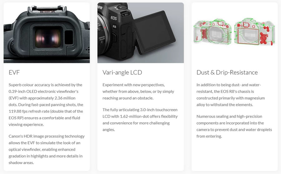 Canon EOS R8 Mirrorless Camera กล้องมิเรอร์เลสฟูลเฟรม by  in  - EC MALL