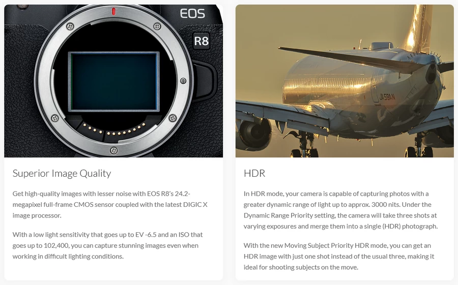 Canon EOS R8 Mirrorless Camera กล้องมิเรอร์เลสฟูลเฟรม by  in  - EC MALL