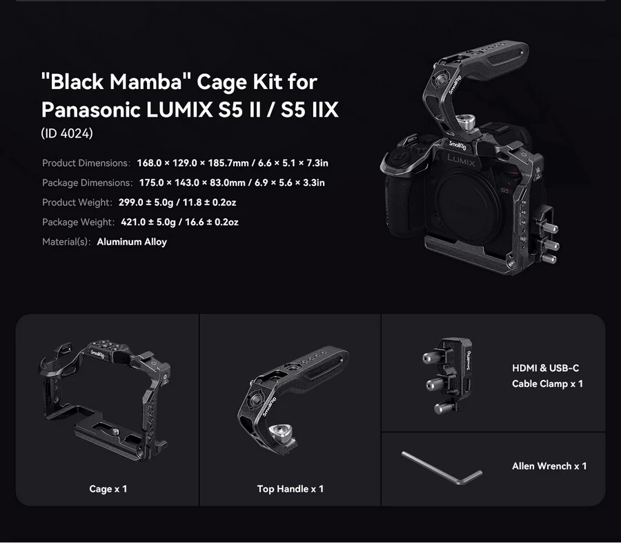 SmallRig 4024 Black Mamba Cage for Panasonic LUMIX S5 II / S5 IIX by  in  - EC MALL