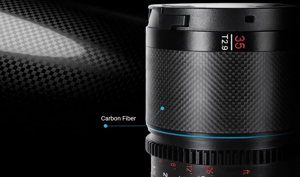 Sirui Saturn 35N 35mm T2.9 1.6x Carbon Fiber Full-Frame Anamorphic Lens (Neutral Flare) by in - EC MALL