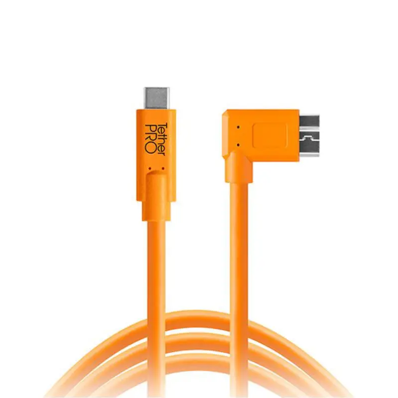 TetherPRO CUC33R15-ORG USB-C To 3.0 Micro-B Right Angle 15' (4.6M) by  in  - EC MALL