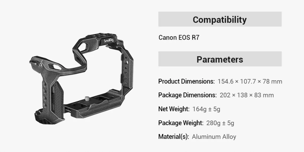 SmallRig 4003 “Black Mamba” Cage for Canon EOS R7 by  in  - EC MALL
