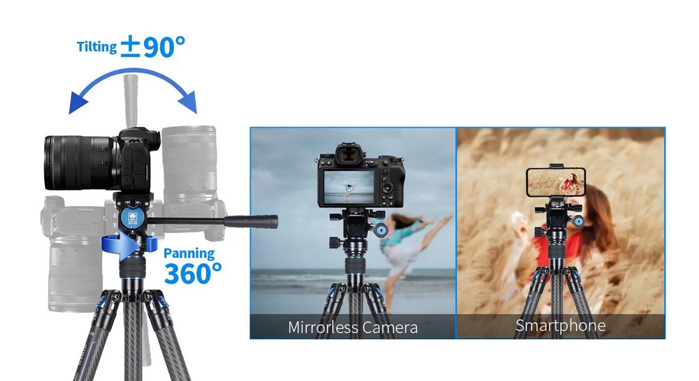 Sirui AT-125+AT-10 Panoramic Video Head Carbon Fiber Tripod Kit by  in  - EC MALL