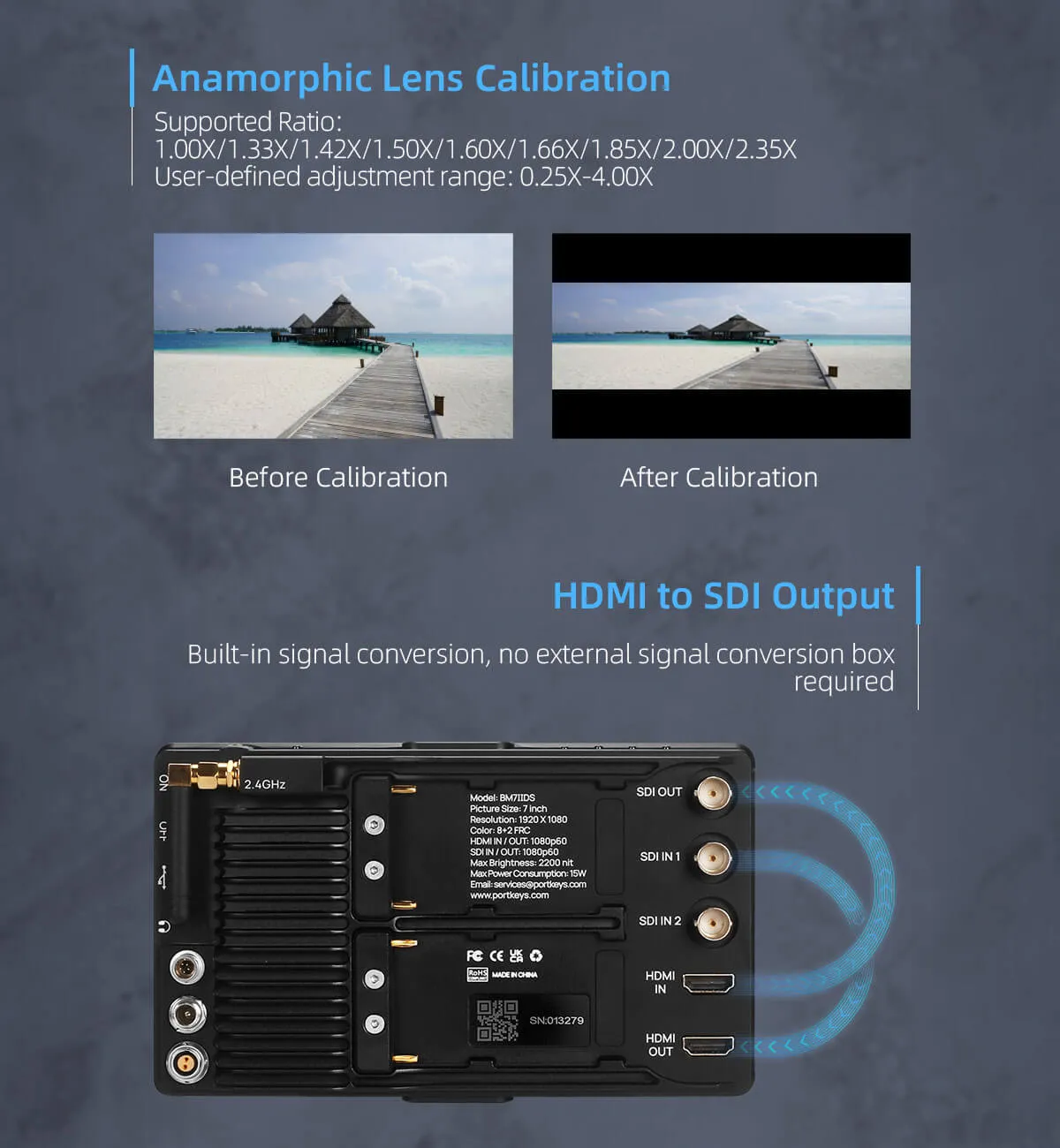 Portkeys BM7II DS 7" High-Bright Monitor with Wireless Camera Control by  in  - EC MALL