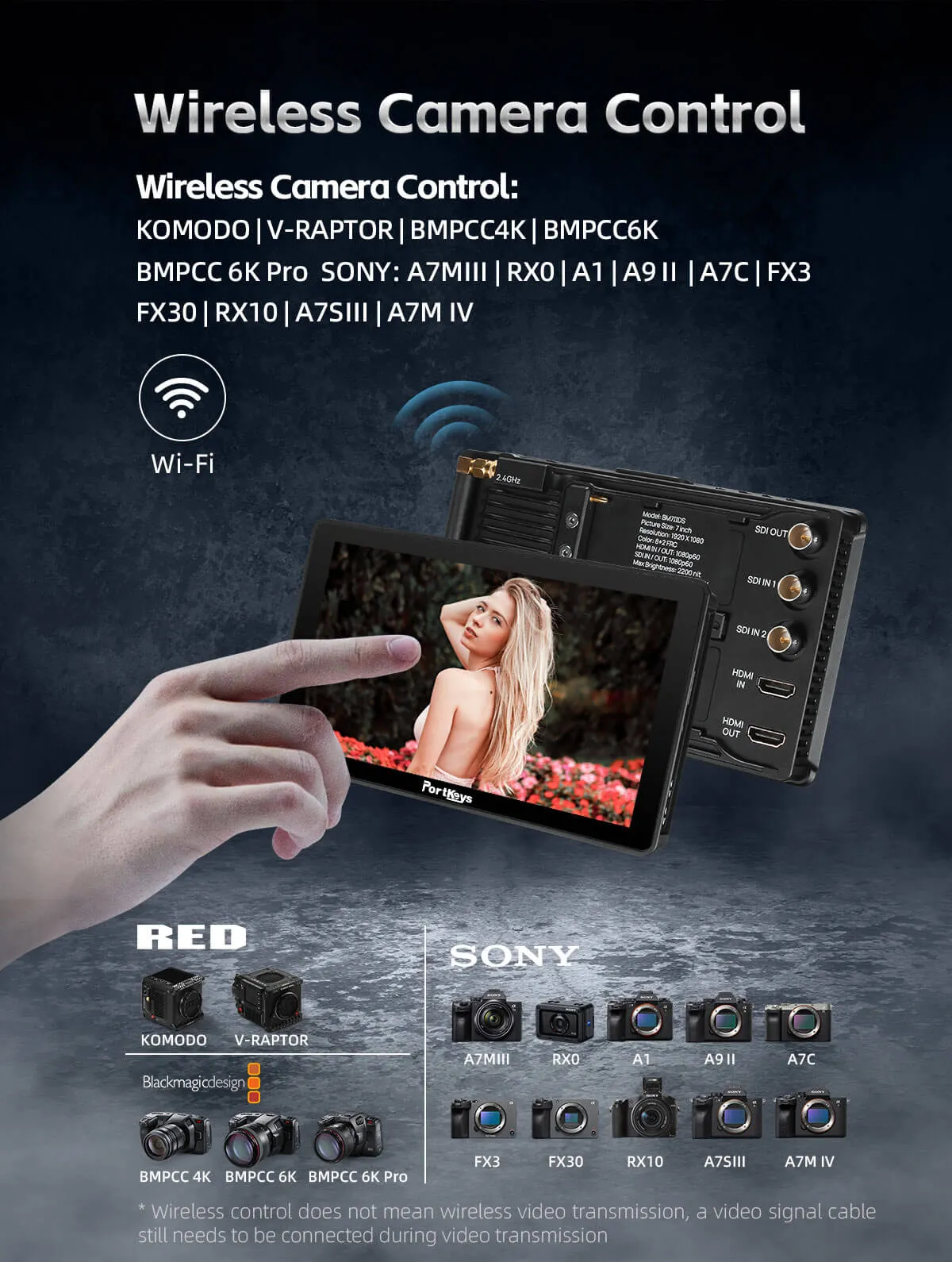 Portkeys BM7II DS 7" High-Bright Monitor with Wireless Camera Control by  in  - EC MALL