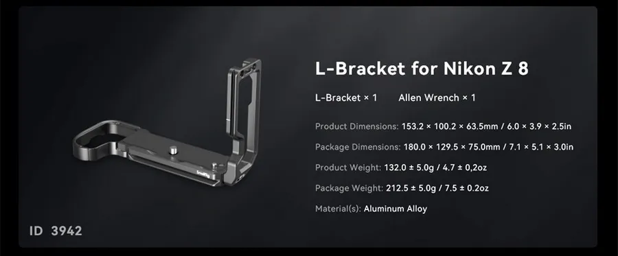 SmallRig 3942 L-Bracket For Nikon Z8 by  in  - EC MALL