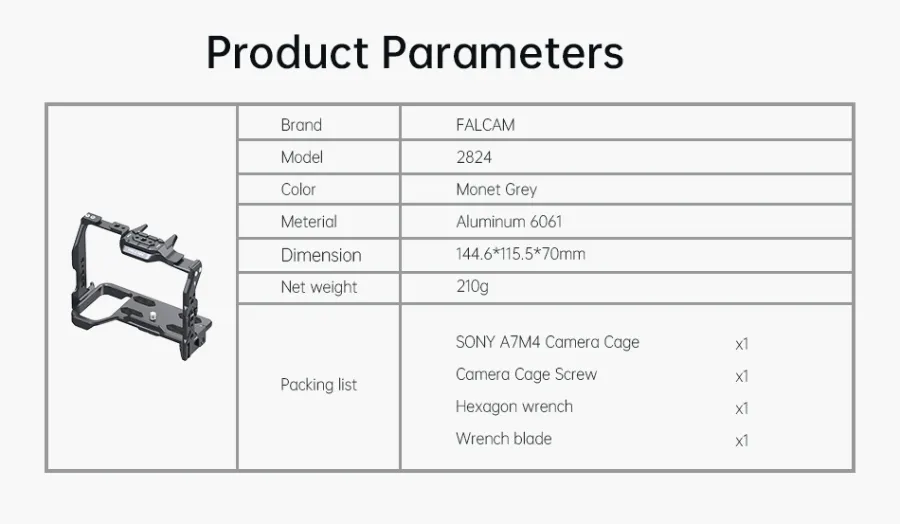Falcam QuickRelease CameraCage (For Sony A7M4) 2824 by  in  - EC MALL