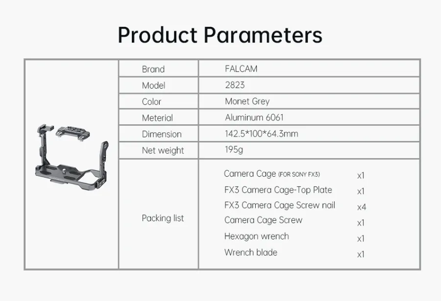 Falcam QuickRelease CameraCage (For Sony FX3) 2823 by  in  - EC MALL
