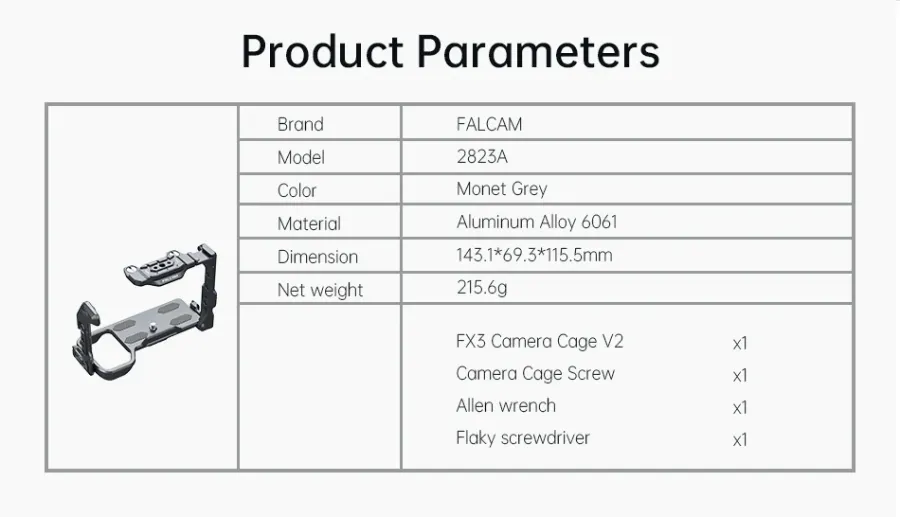 Falcam 2823A F22&amp;F38&amp;F50 Quick Release Camera Cage V2 (For Sony FX3/FX30) by  in  - EC MALL