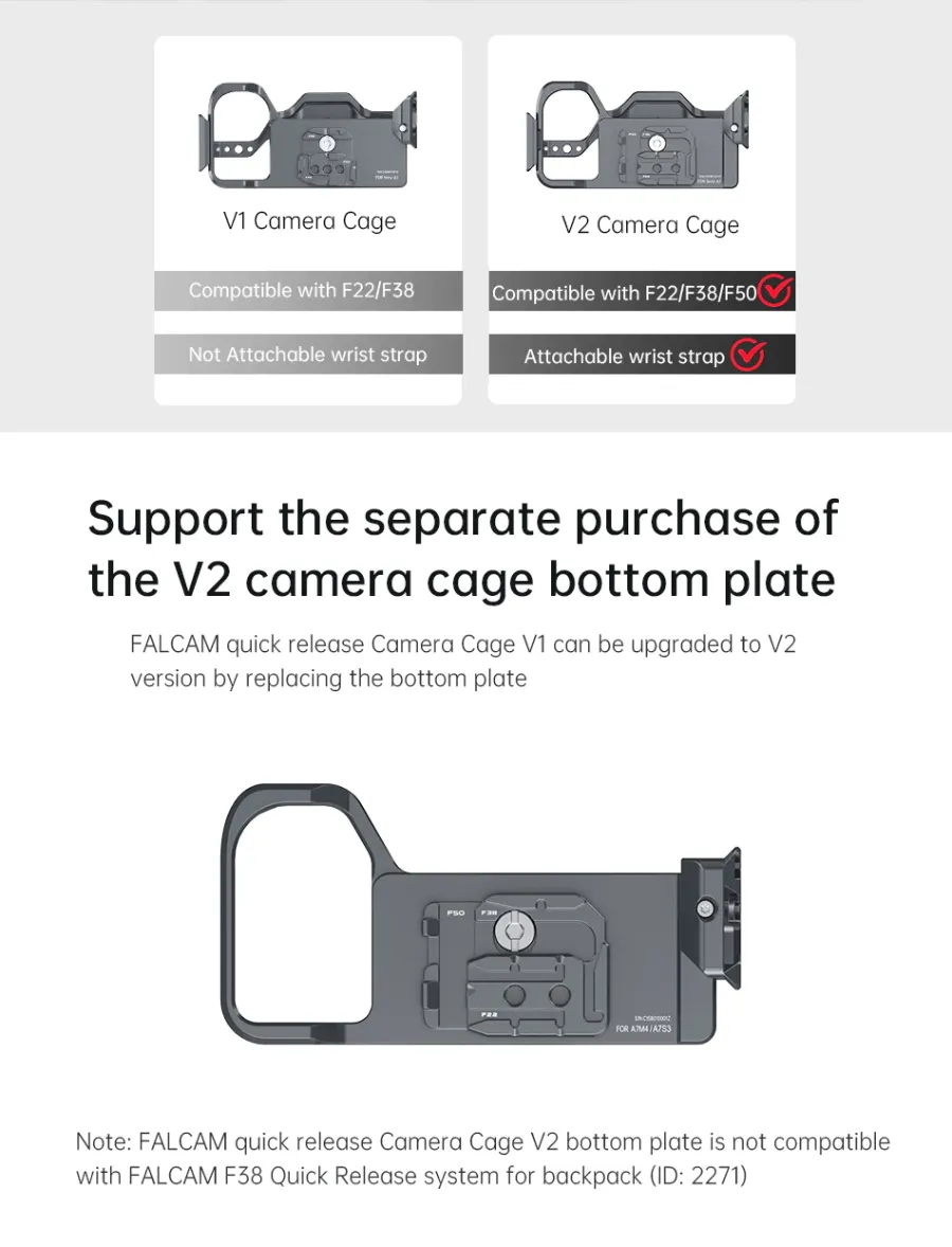 Falcam 3297 F22&amp;F38&amp;F50 Quick Release Camera Cage Base V2 (For SONY A7M3/ A7S3/A7R4) by  in  - EC MALL