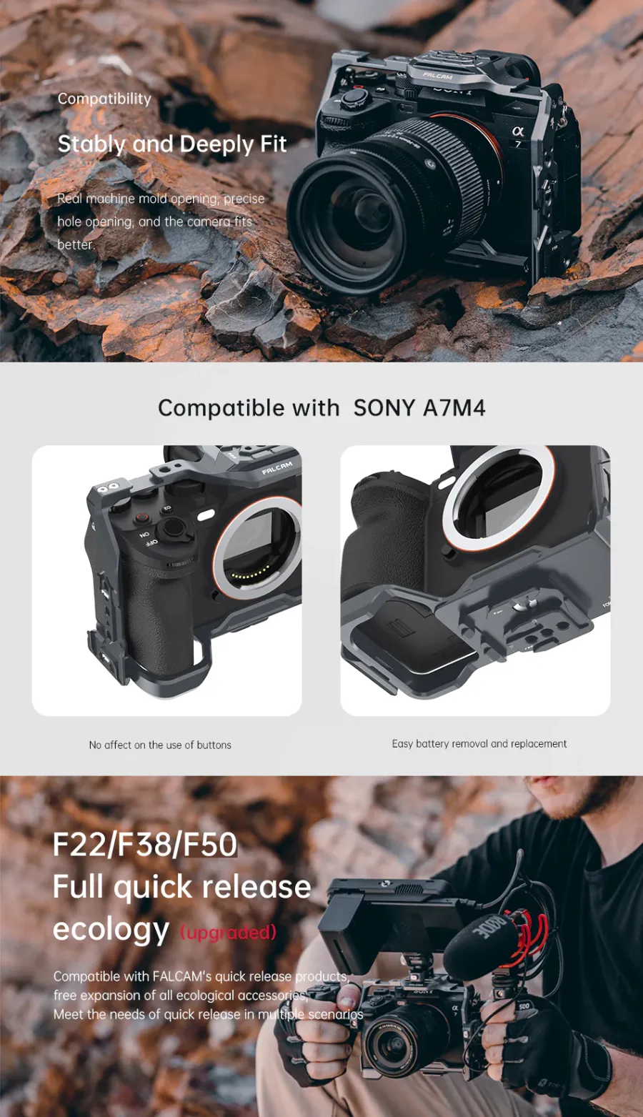 Falcam 3299 F22&amp;F38&amp;F50 Quick Release Camera Cage Base V2 (For Sony A7 IV) by  in  - EC MALL