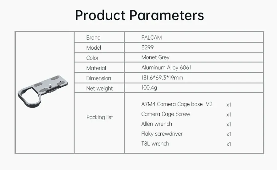Falcam 3299 F22&amp;F38&amp;F50 Quick Release Camera Cage Base V2 (For Sony A7 IV) by  in  - EC MALL