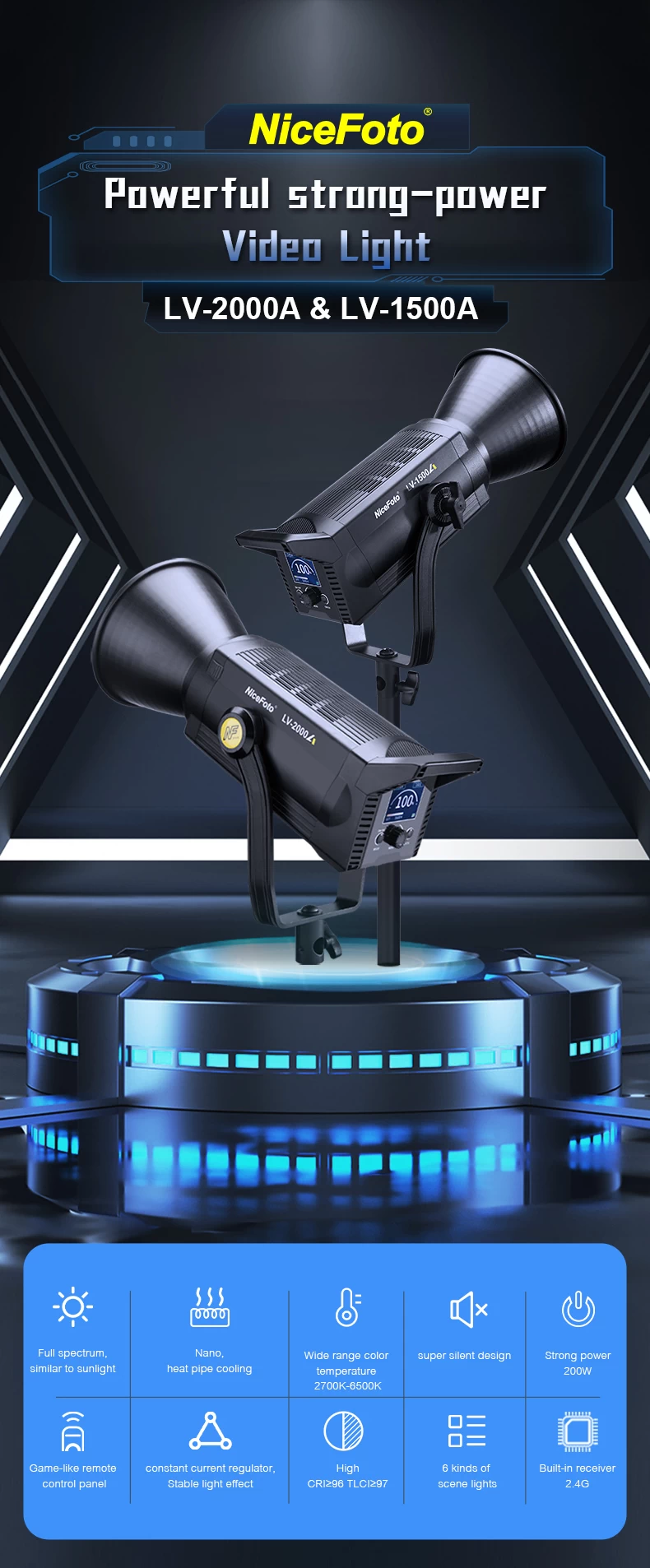 NiceFoto LV-2000A LED Video Light by  in  - EC MALL