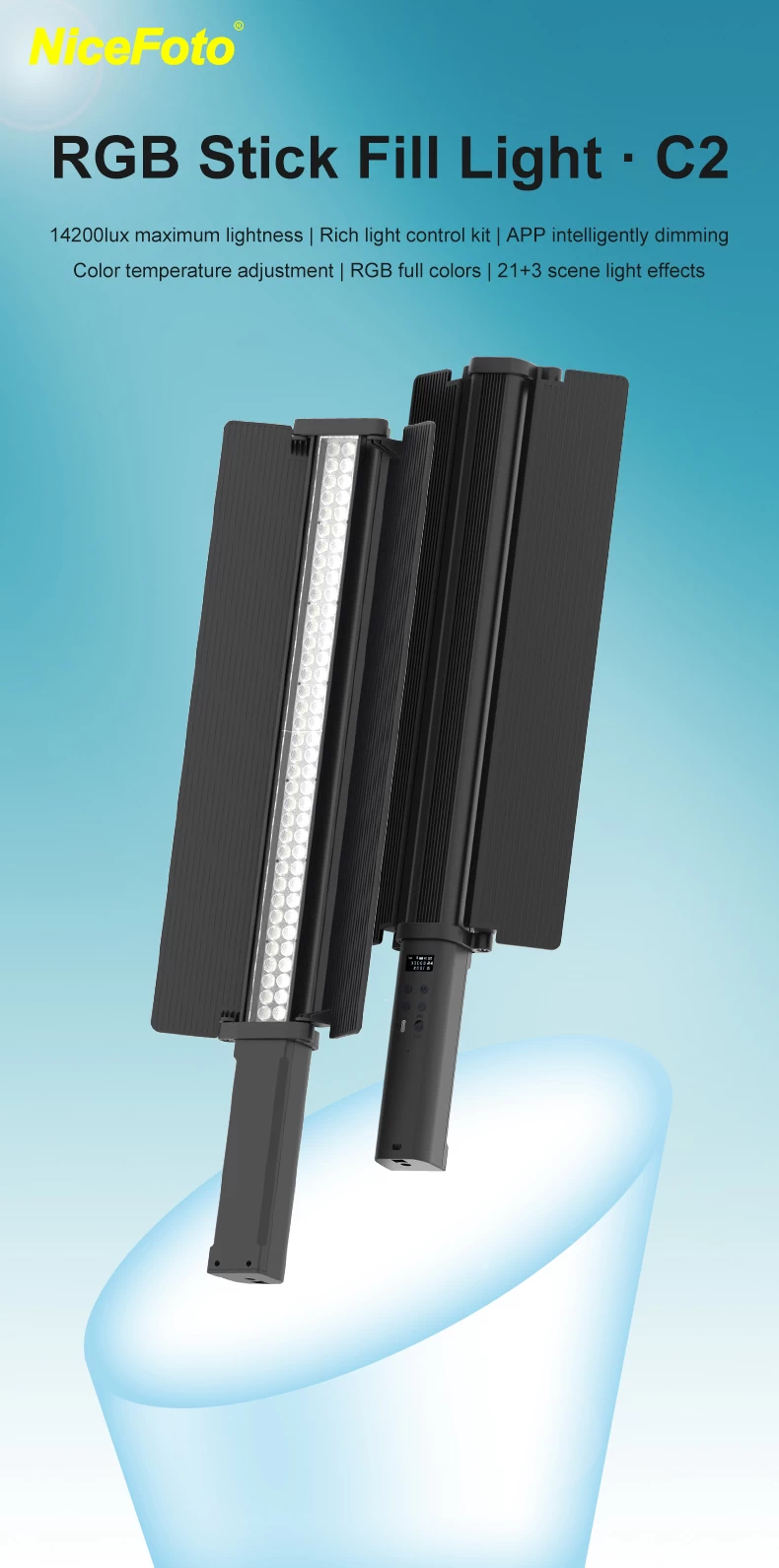 NiceFoto TC-C2 RGB LED Video Light by  in  - EC MALL