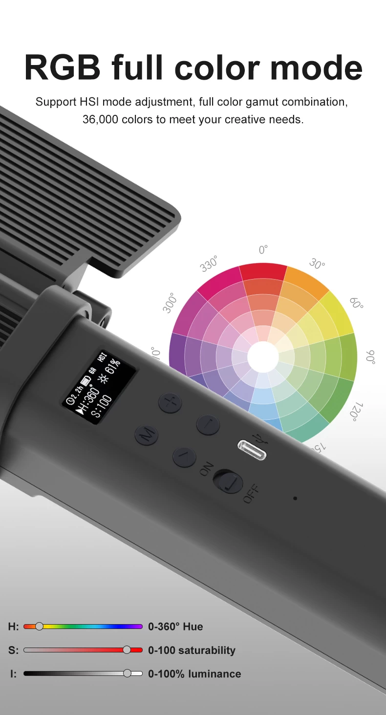 NiceFoto TC-C2 RGB LED Video Light by  in  - EC MALL