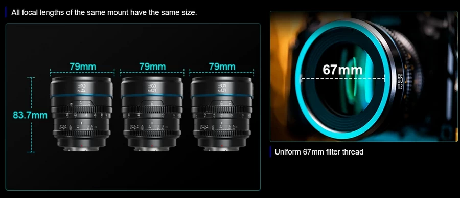 Sirui Nightwalker 24&amp;35&amp;55mm T1.2 S35 Lens Set by  in  - EC MALL