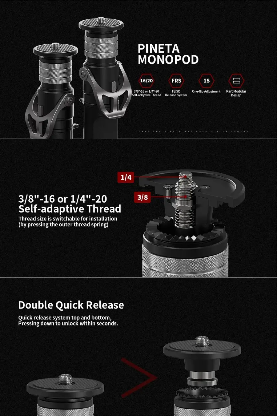 YC Onion PINETA Carbon Fiber Monopod by  in  - EC MALL