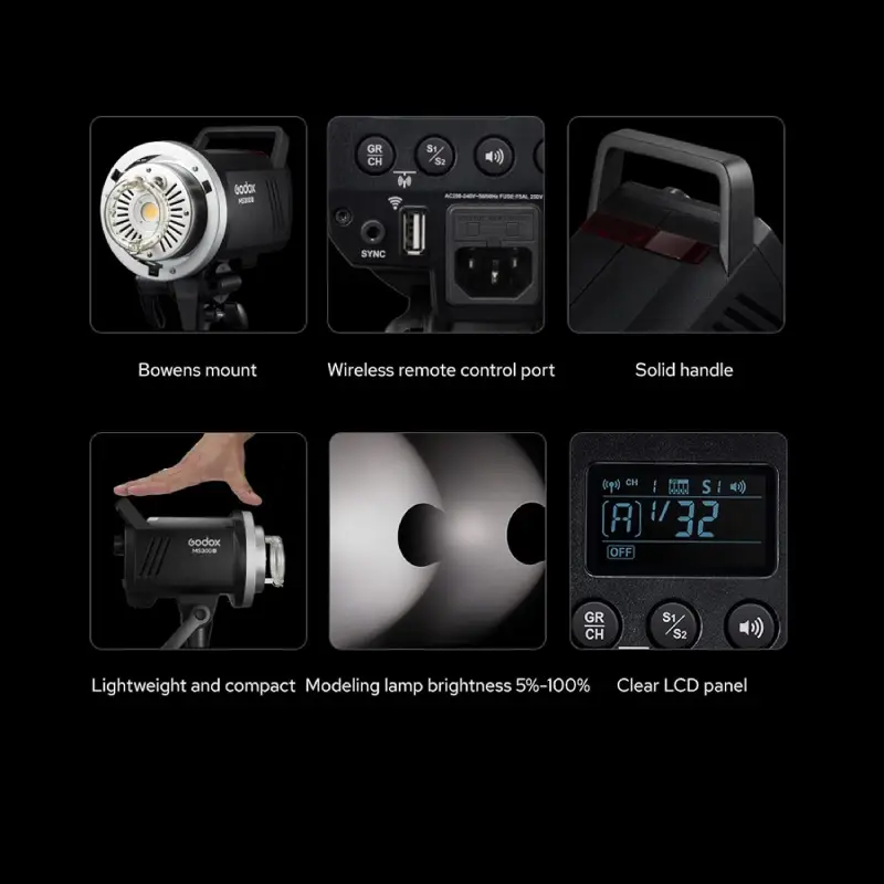 Godox Flash MS300 V 300W 5800K Bowen Mount by  in  - EC MALL