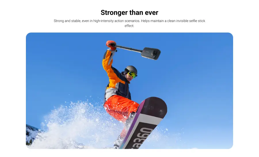 Insta360 114cm Invisible Selfie Stick For Insta360 Camera (GO2/G3/ONE X/X2/X3/ONE RRS) by in - EC MALL