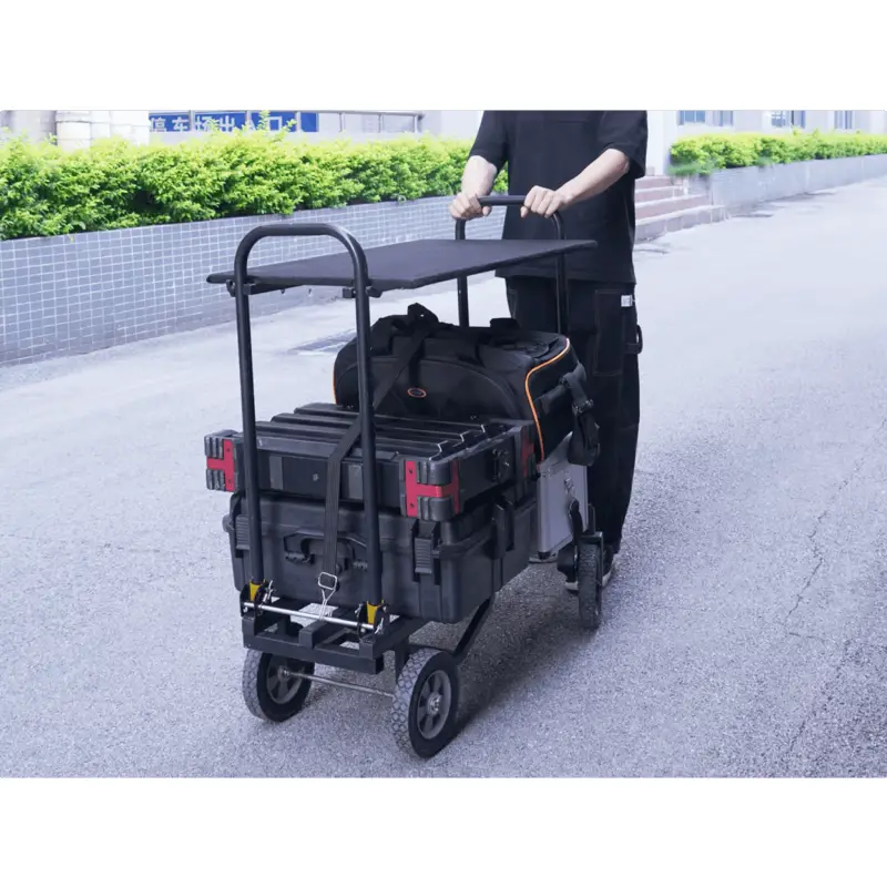 Greenbull Portable Video Production Camera Cart C90 รถเข็นกองถ่ายแบบพับเก็บได้สำหรับจัดเก็บอุปกรณ์ถ่ายทำภาพยนตร์กองถ่าย by in - EC MALL