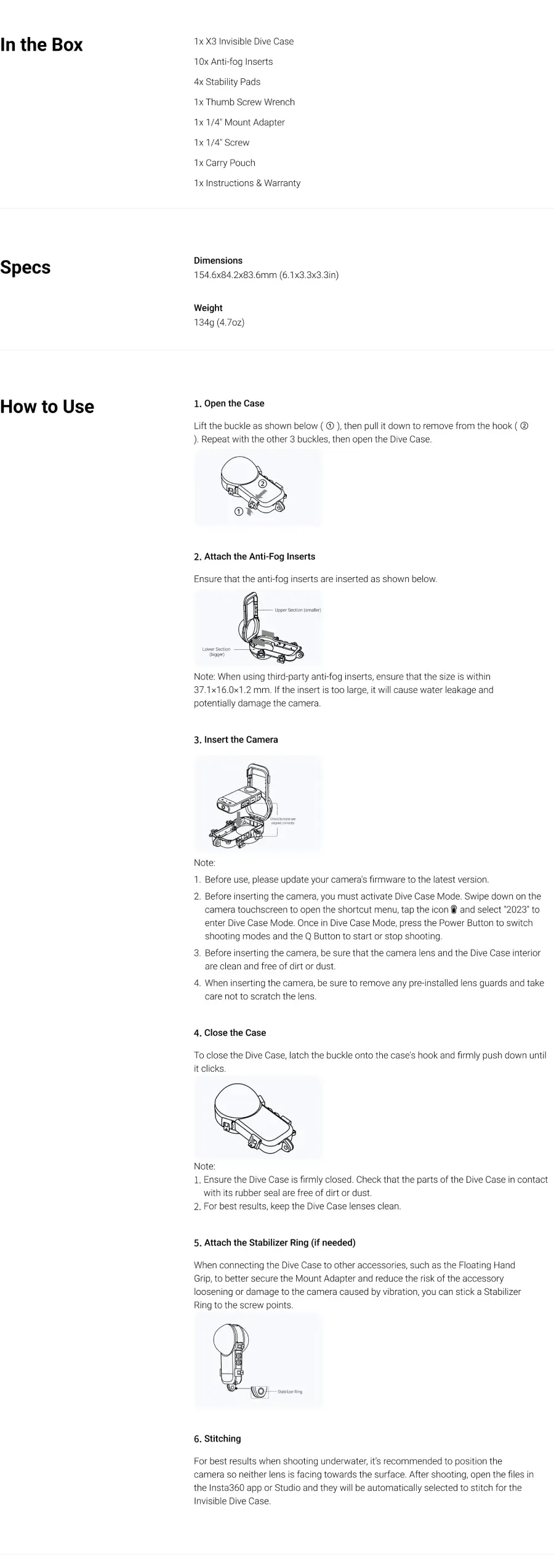 Insta360 X3 Invisible Dive Case by  in  - EC MALL