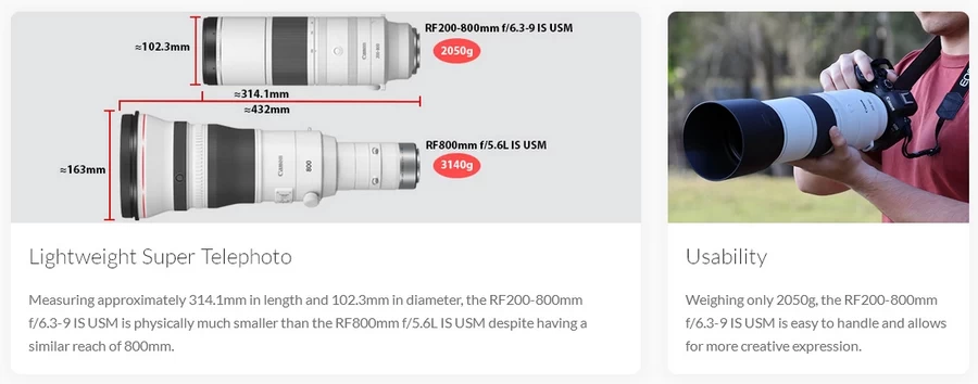 Canon RF 200-800mm f/6.3-9 IS USM Lens by  in  - EC MALL