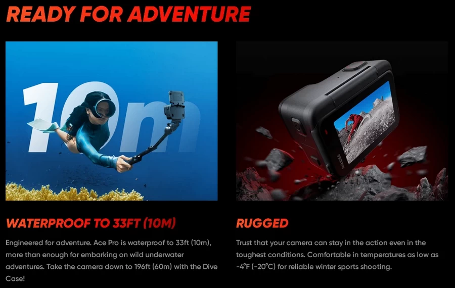 Insta360 ACE Pro 8K Action Camera Co-Engineered With Leica by  in  - EC MALL