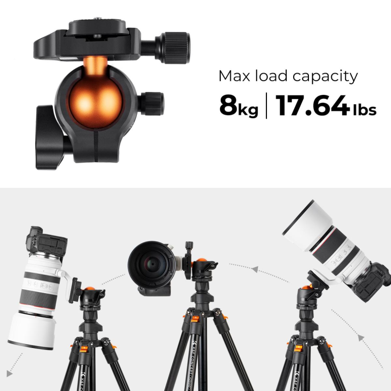 K&F Concept BI234M Lightweight Travel / Vlog Tripod Kit (K234A0+BH-28L) by  in  - EC MALL