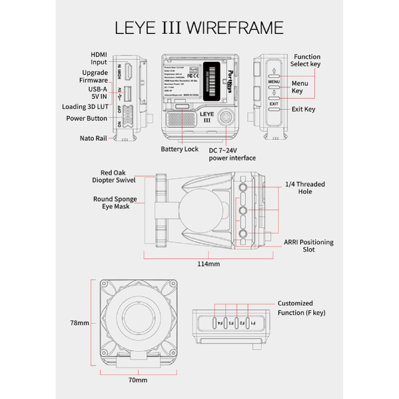 Portkeys LEYE III 4K HDMI 2.4" LCD Electronic Viewfinder by  in  - EC MALL