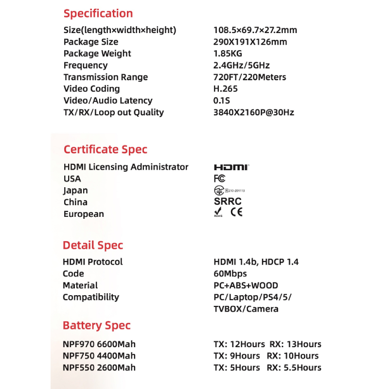 VRRIIS WL096 4K Ultra HD HDMI Wireless Transmitter System by  in  - EC MALL