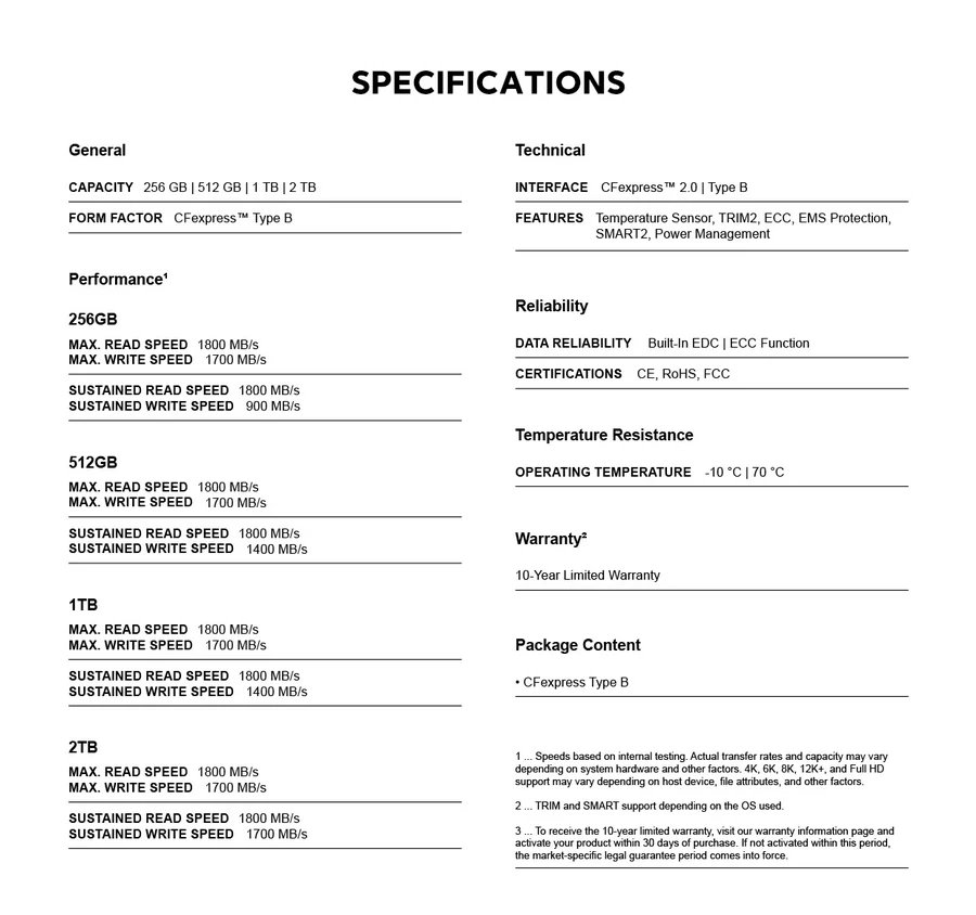 Homan CFexpress Type B Memory Card by  in  - EC MALL