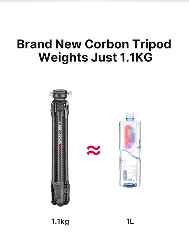 Ulanzi Coman ZERO-Y Profesional Carbon Travel Tripod by  in  - EC MALL