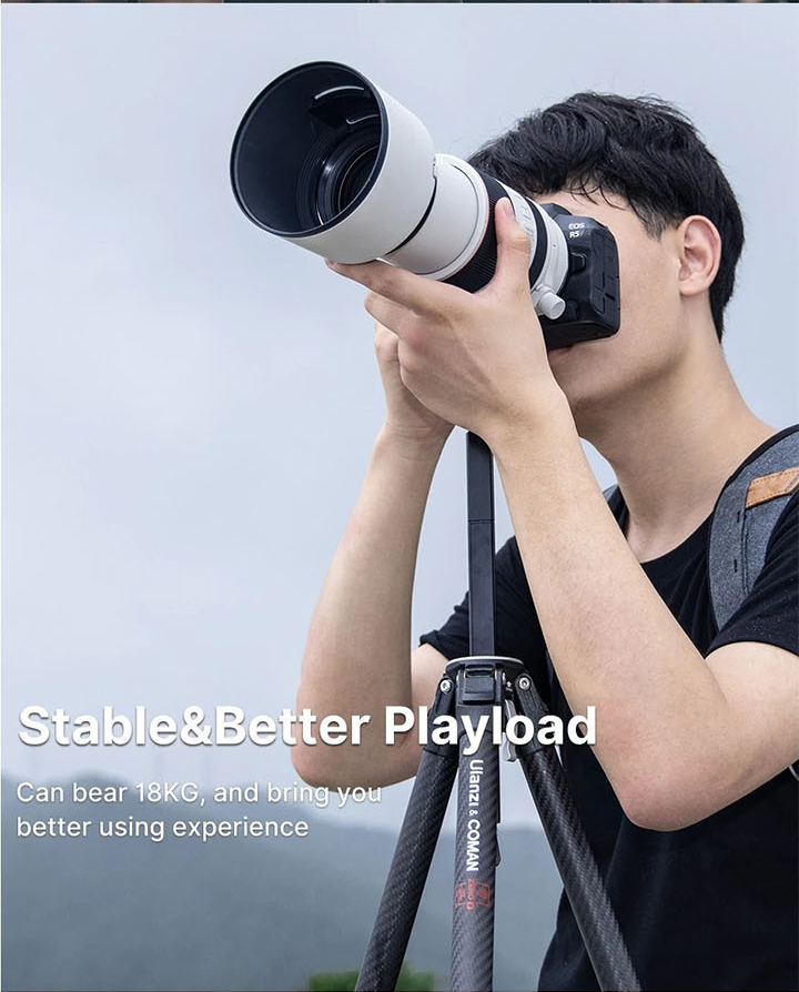 Ulanzi Coman ZERO-Y Profesional Carbon Travel Tripod by  in  - EC MALL