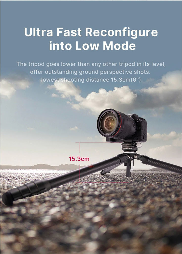 Ulanzi Coman ZERO-Y Profesional Carbon Travel Tripod by  in  - EC MALL