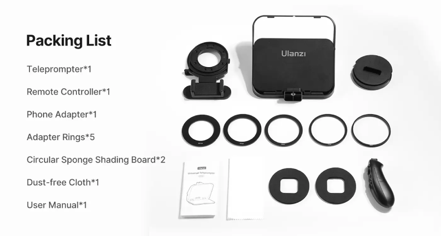 Ulanzi RT02 Universal Teleprompter For Tablets And Smartphones With Remote Control by  in  - EC MALL