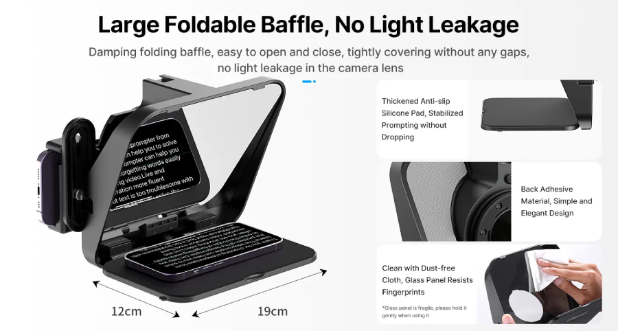 Ulanzi RT02 Universal Teleprompter For Tablets And Smartphones With Remote Control by  in  - EC MALL