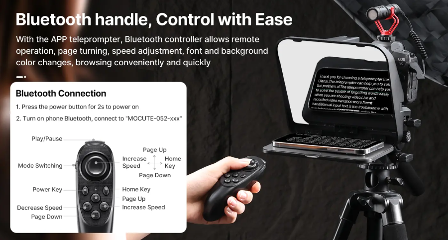 Ulanzi RT02 Universal Teleprompter For Tablets And Smartphones With Remote Control by  in  - EC MALL