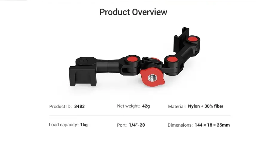 SmallRig Simorr 3483 Dual Cold Shoe Extension Bar by  in  - EC MALL