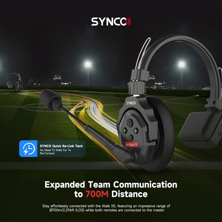 Synco XTalk X5 Wireless Intercom System with 5 Headsets (2.4 GHz) by  in  - EC MALL