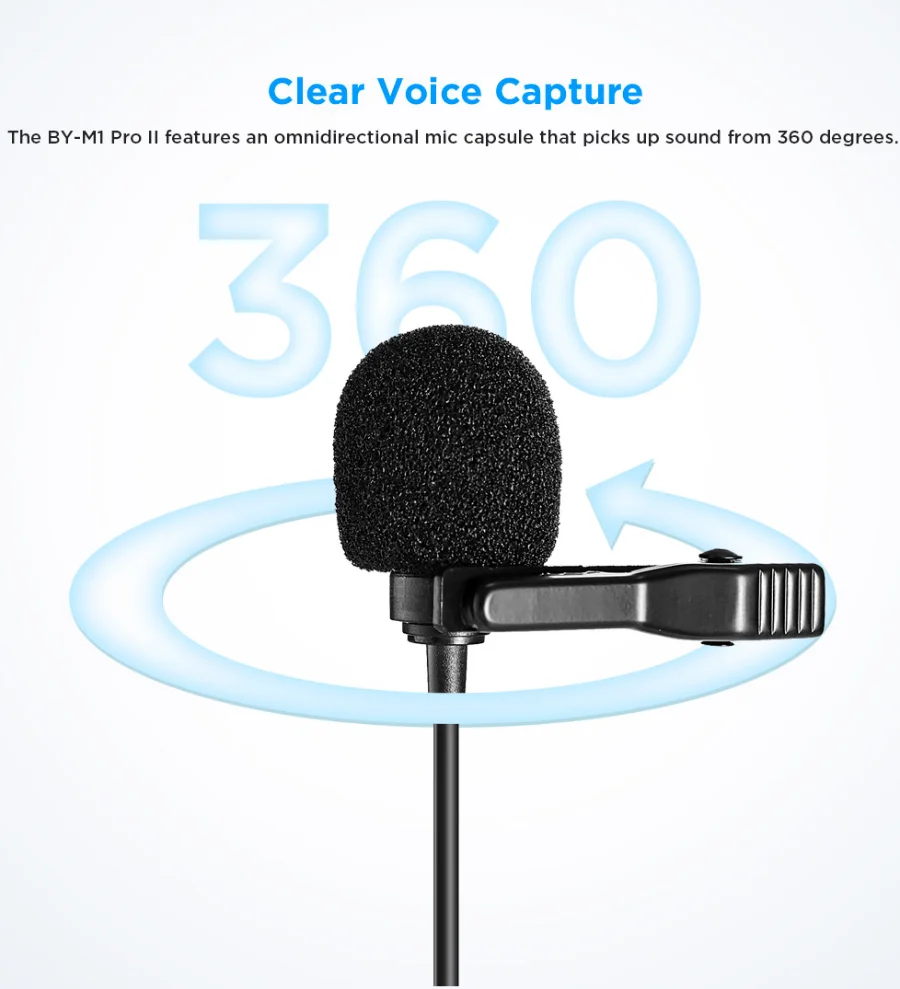 BOYA BY-M1 Pro II Universal Lavalier Microphone by  in  - EC MALL