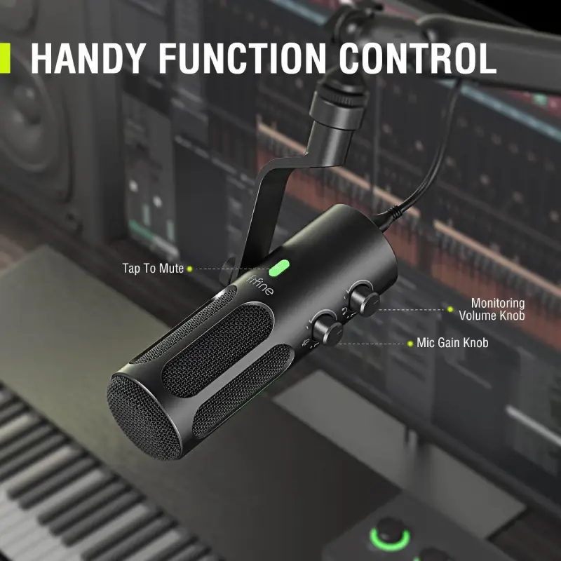 FIFINE Tank3 USB/XLR Dynamic Mic With I/O Control &amp; Quick-Mute In Type-C by  in  - EC MALL