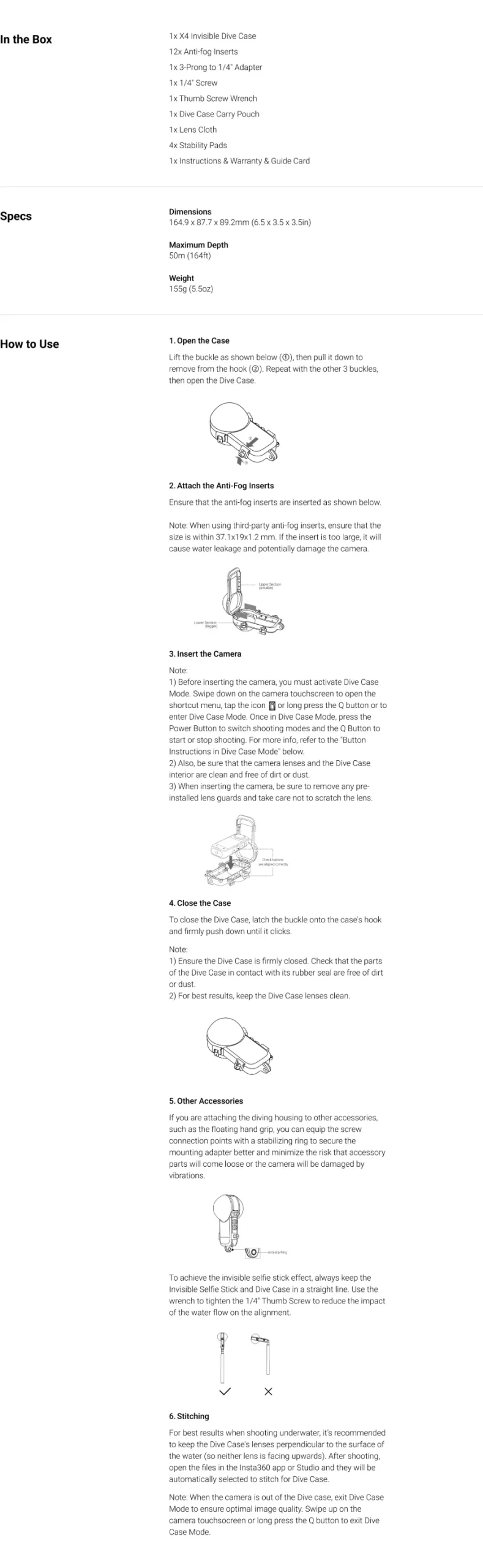Insta360 X4 Invisible Dive Case by  in  - EC MALL