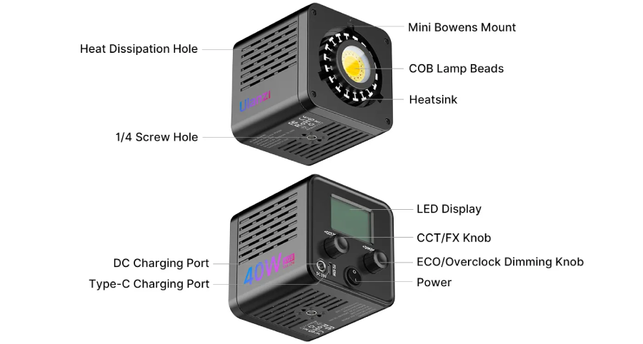 Ulanzi L024 40W RGB Portable LED Video Light by in - EC MALL