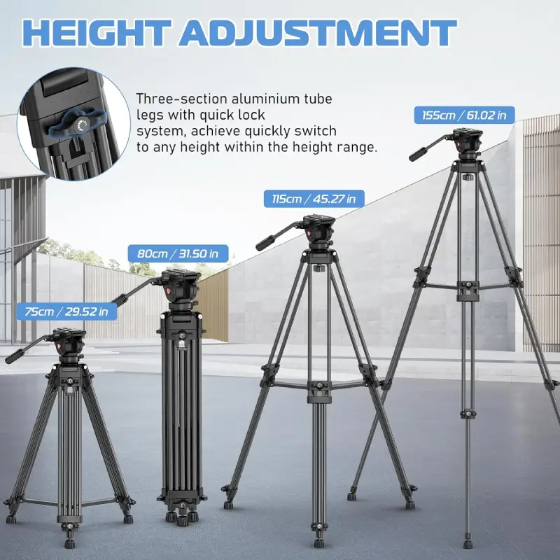 Ulanzi MT-81 Heavy-Duty Video Tripod with Fluid Head (T080GBB1) ขาตั้งกล้องวีดีโอแบบมืออาชีพ by  in  - EC MALL
