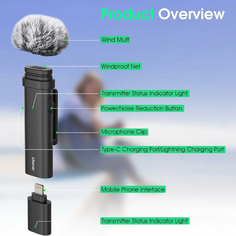 Ulanzi WM-10 Wireless Clip-on Microphone for Smartphone by  in  - EC MALL