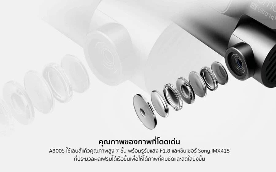 70mai Dash Cam 4K A800S กล้องติดรถยนต์ กล้องหน้า by  in  - EC MALL